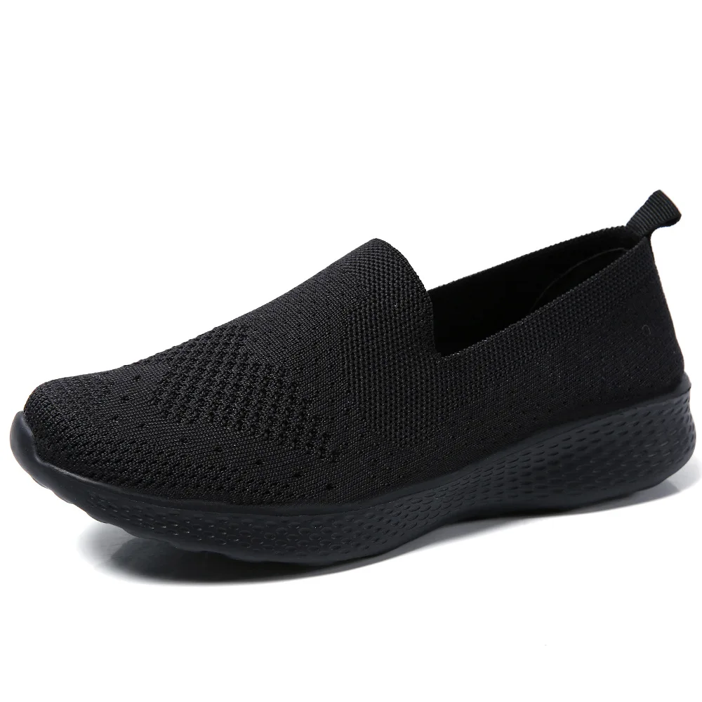 

Spring New Style Large Size Fly Woven Mesh Shoes New Style Soft-Sole Breathable Slip-on Women's Low Top Sports wa zi xie