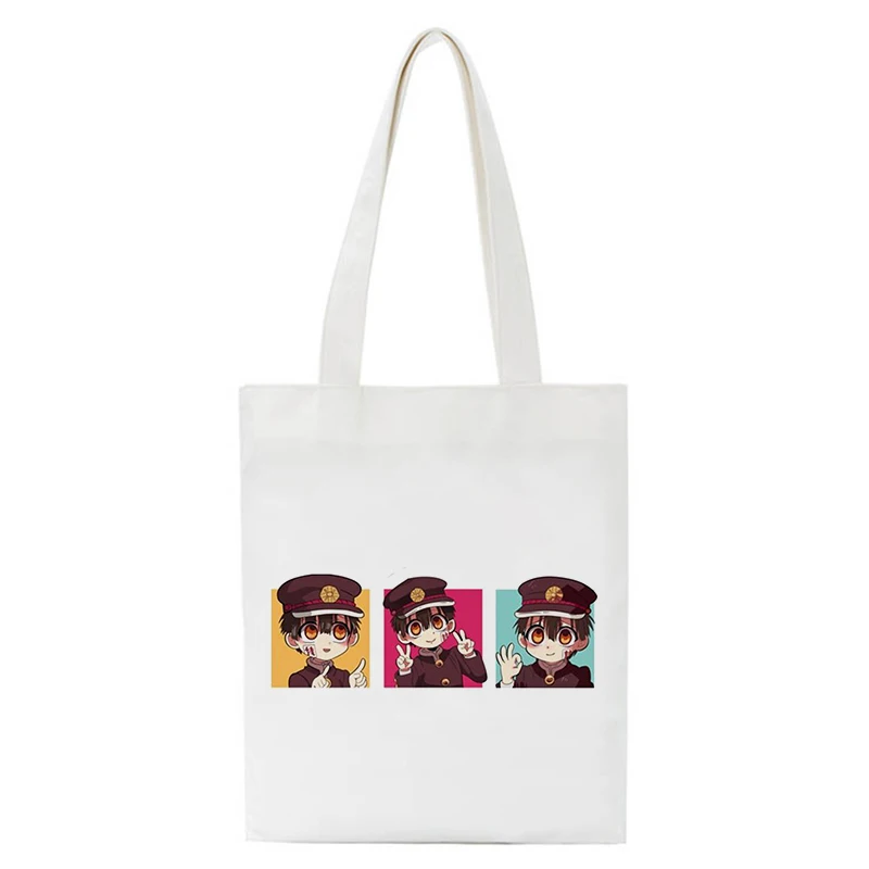 Japanese Anime Toilet Bound Hanako Kun Print Shopper Bags Shopping Bag Tote Bag Shoulder Bag Canvas Bags Large Capacity College 