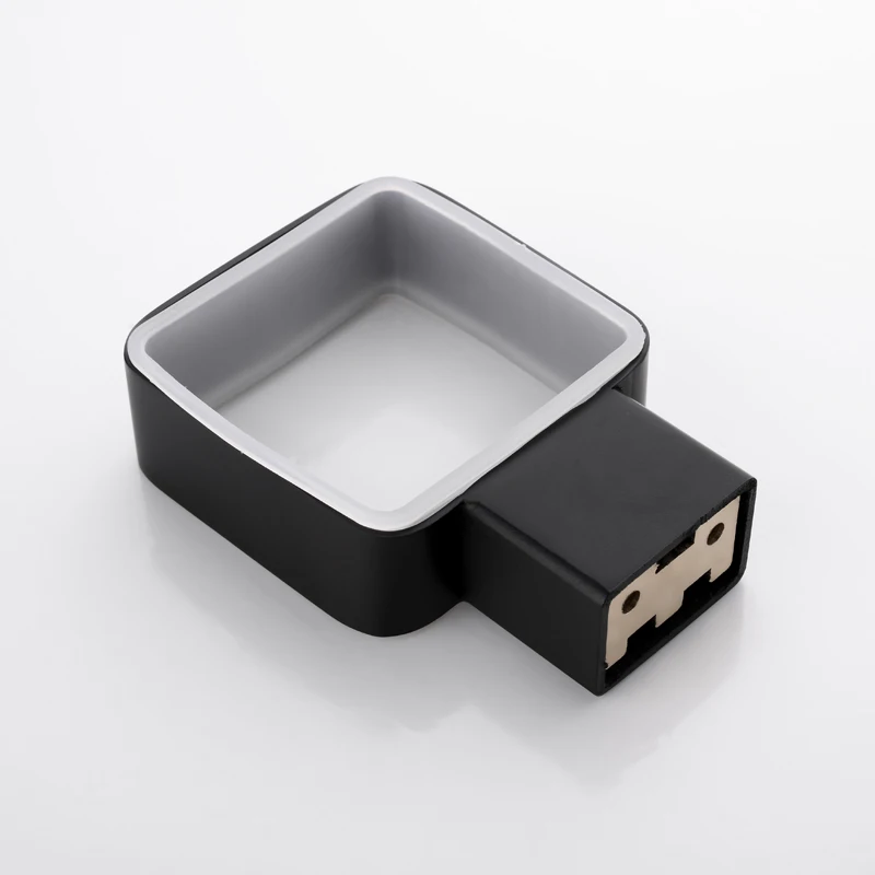 Toothbrush Holder Toothbrush Glass Cup Home Hotel Toilet Frosted Glass Cup Square Stainless Steel Wall Mounted Bathroom