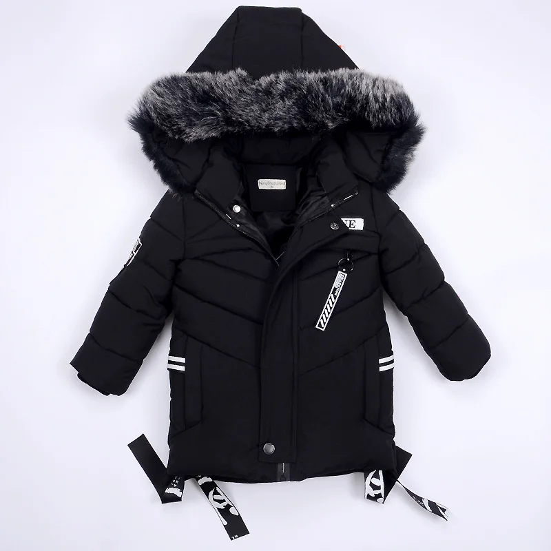 Мужские куртки для мальчиков, зимняя мужская одежда, мужская детская одежда, куртки, детская одежда, пальто, пуховая одежда, детская одежда - Цвет: Черный
