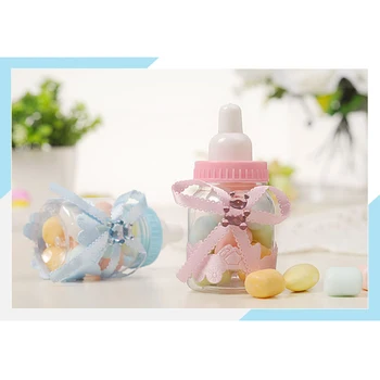

10pcs Candy Box Bow Transparent Plastic Candy Box Container for Halloween Birthday Children E2S