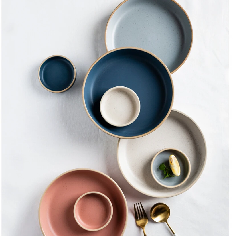 ANTOWALL Nordic керамическая фарфоровая Комплектная посуда для 1/2/4 человек Morandi посуда набор столовых приборов влюбленных бытовые плиты