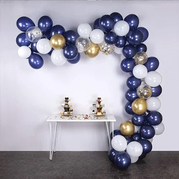 

100ps White Gold Latex Balloon Arch Garland Kit Party Balloons for Wedding, Baby Shower Boy 1st Birthday Party Decoration globo