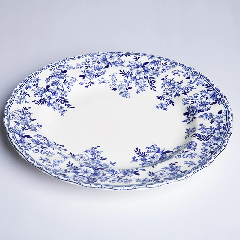 Экспорт Великобритании Бытовая Посуда и тарелки наборы синий и белый керамика s лаконичная Бытовая маленькая тарелка для стейков керамическая Теллер пластина - Цвет: 10.5 Dinner plate
