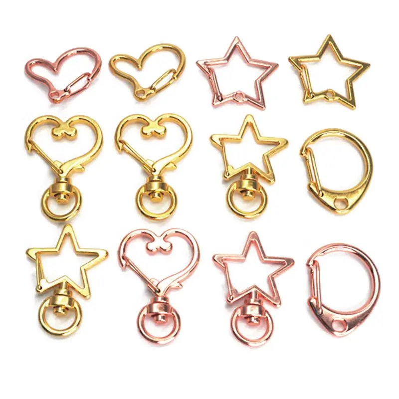 

5Pcs Metal Snap Hook Lobster Clasps Lanyard with Keyring for Keychain DIY Bags