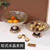 European Vintage Crystal Glass Fruit Tray Creative Beaded Feet Snack Candy Bowl Large Double Layer Dessert Plate Home Decoration 4