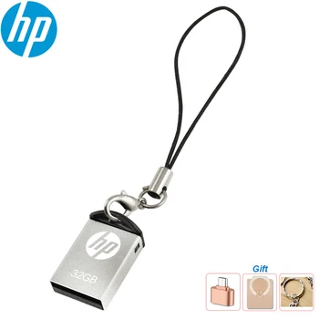 

Mini HP V222W Metal USB Flash Drive Waterproof Pendrive 32GB 16GB 64GB Memory stick Dustproof pendrive with Key chian for office