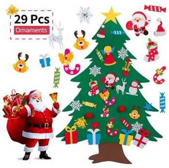 

DIY Felt Christmas Tree Christmas Decorations For Home Christmas Tree Decoration With String Light Xmas 2021 Gifts New Year