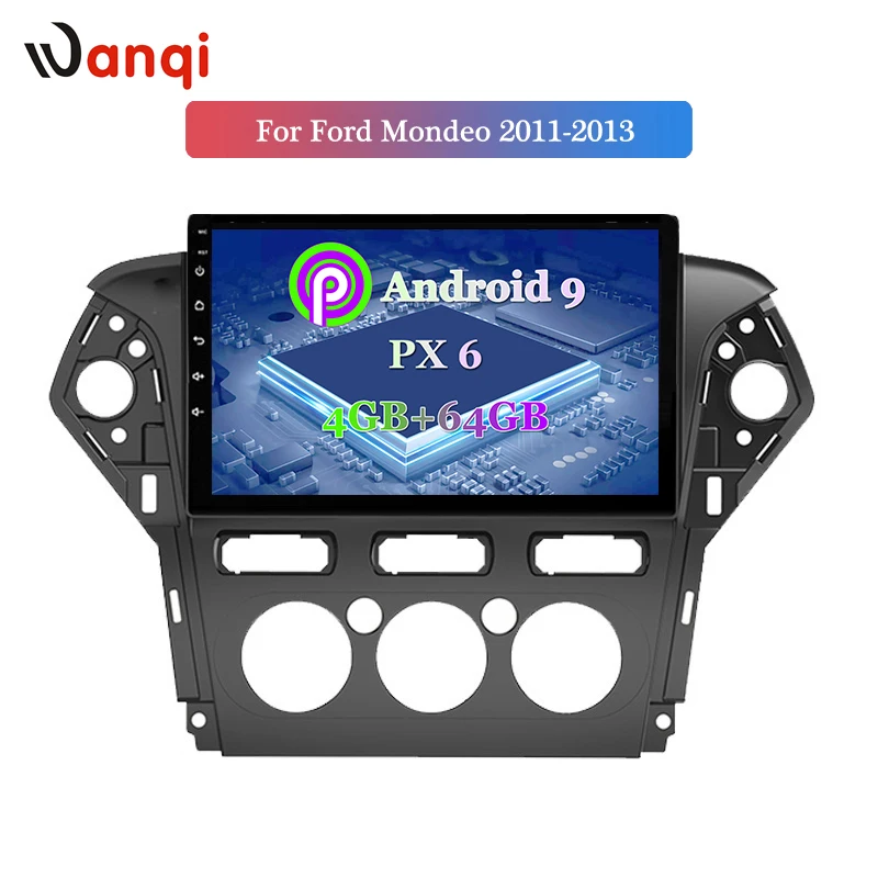 10 дюймов Android 9 0 4 + 64G Автомобильный навигатор мультимедийный плеер для Ford Mondeo 2011