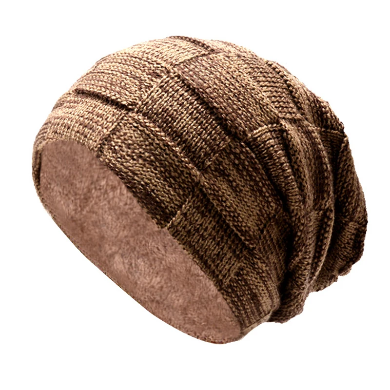 Зимняя Шапка-бини, Мужская теплая вязаная шапка, Мужская модная шапка, зимняя шапка с черепом с толстым ворсом, зимние шапки для мужчин