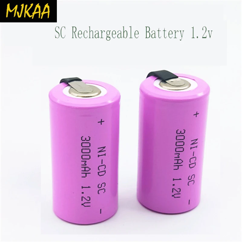MJKAA Новинка 15 шт Sub C SC 1,2 V 3000mAh Ni-Cd Ni Cd аккумуляторные батареи