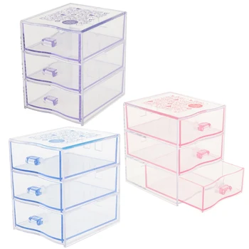 

Desk Organizer Jewelry Cosmetic Storage Box Case Makeup Drawer Holder, PP, 3 Colors to Choose