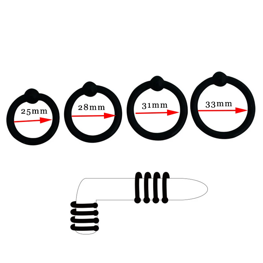 4 Size/Set Silicone Penis Ring Elastic Cock Sex Toys for Men Male Masturbator Delay Ejaculation Condom Extender Toy | Красота и