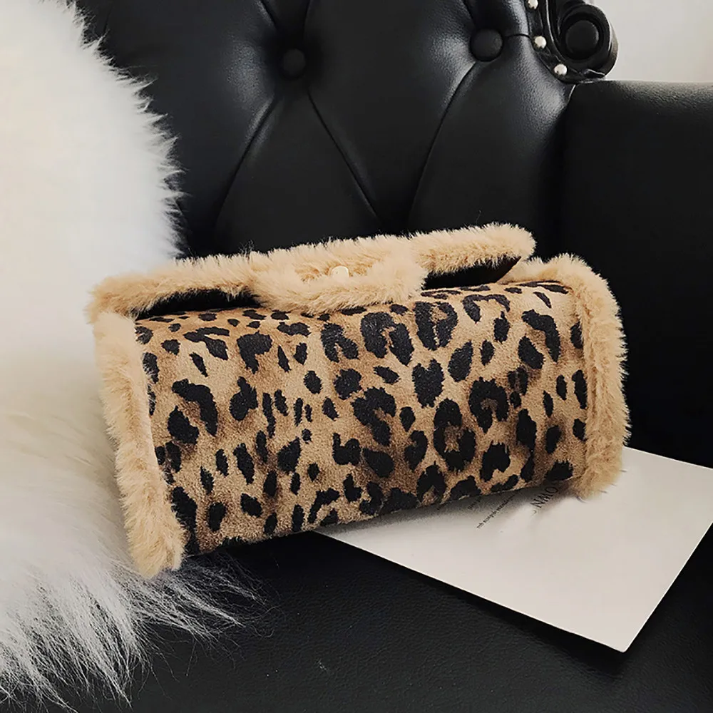 Леопардовая меховая сумка через плечо роскошная сумка-мессенджер модные сумки для женщин маленькая квадратная сумка для телефона дикий bolsos mujer кошелек