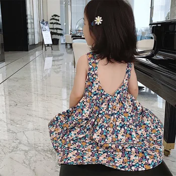 

2020 Summer New Children Baby Cotton Printed Hollow Out Dresses girls dresses spring 2020 Girls Princess Cute Clothes
