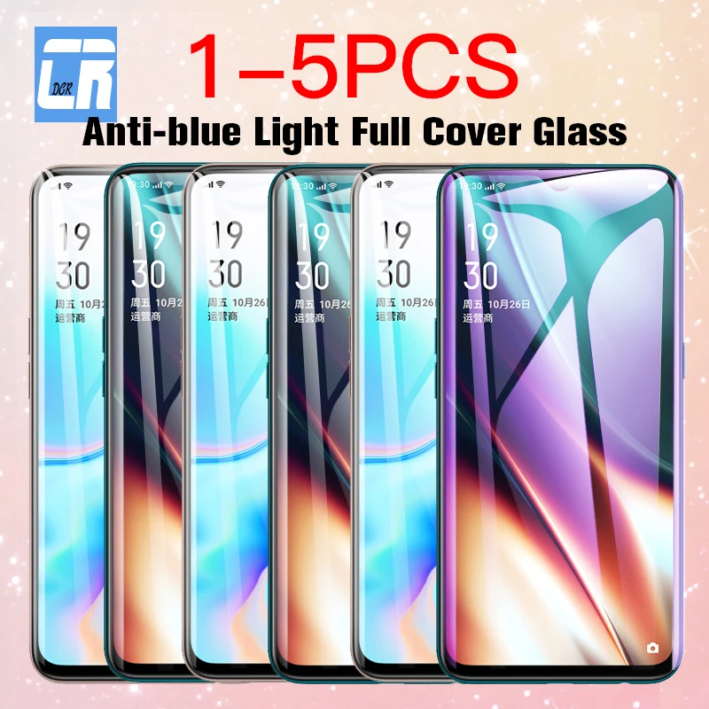 1-5Pcs Anti-blue Light Tempered Glass for OPPO Reno 2 A5S A3S F7 F9 F11 Pro Screen Protector for OPPO Realme 5 A9 A5 2020 Glass