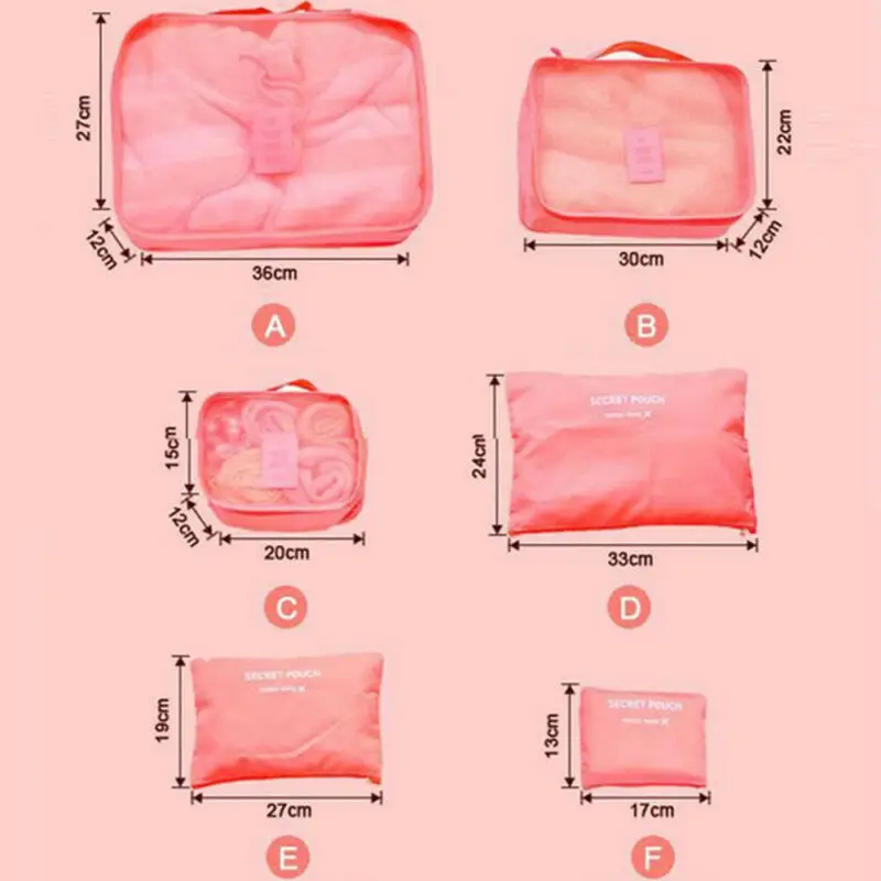 6 шт. Одежда Нижнее белье упаковка для носков путешествия чемодан Органайзер сумка куб для хранения водонепроницаемый чехол для хранения Чемодан костюм чехол