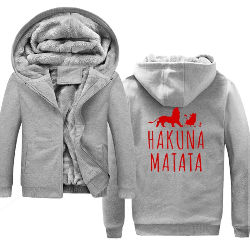 HAKUNA MATATA Lion King Simba мужские толстовки Брендовые мужские толстовки на молнии мужской спортивный костюм с капюшоном зимняя Толстовка для мужчин s