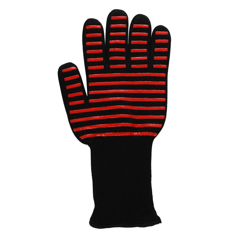 single hand 1 шт. перчатки для духовки, перчатки для барбекю, силиконовые перчатки, высокая температура, анти-обжиг, 500/800 градусов, изоляция для барбекю, микроволновая печь - Цвет: single hand