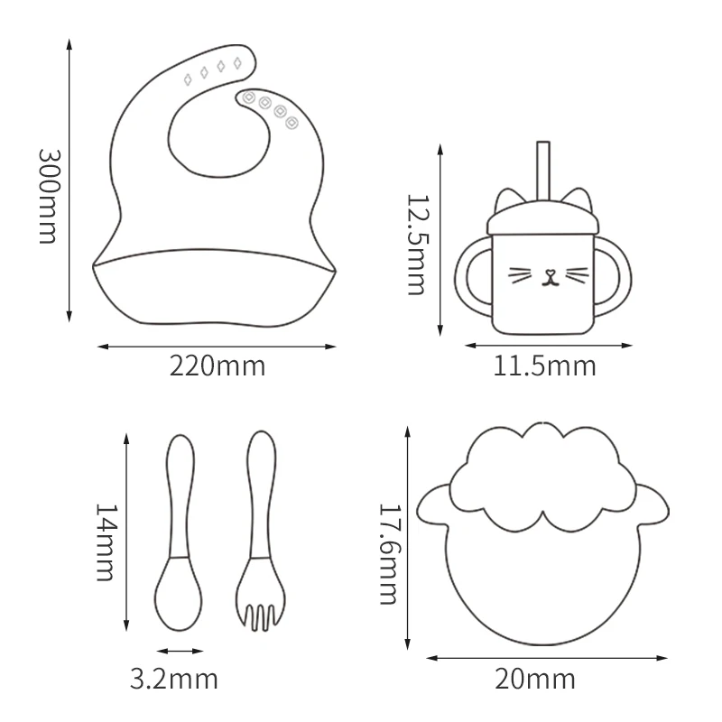 alimentação de silicone do bebê conjuntos de