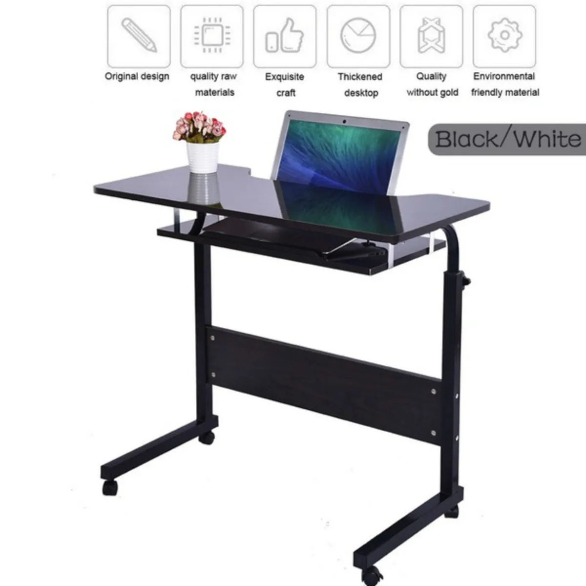 

90cm Height Beside Wooden Laptop Computer Table Shelf Storage Sofa Bed Adjustable Laptop Desk Computer Stand Desk with Wheels