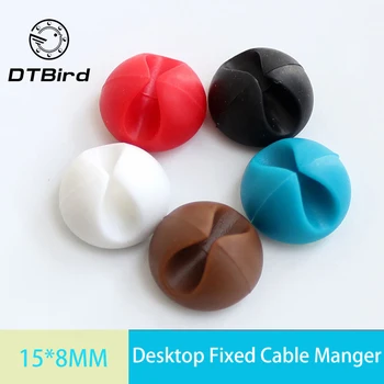 

6PCS Desktop Fixed Cable Manager Cable Winder Clips Cable Holder Wire Management Cord Line Fixed Clamp For Car USB Charger