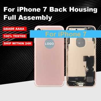 

For iPhone 7 Back Full Housing Assembly Battery Cover Door Middle Chassis Frame with Flex Cable NO Vibracall and NO Wif