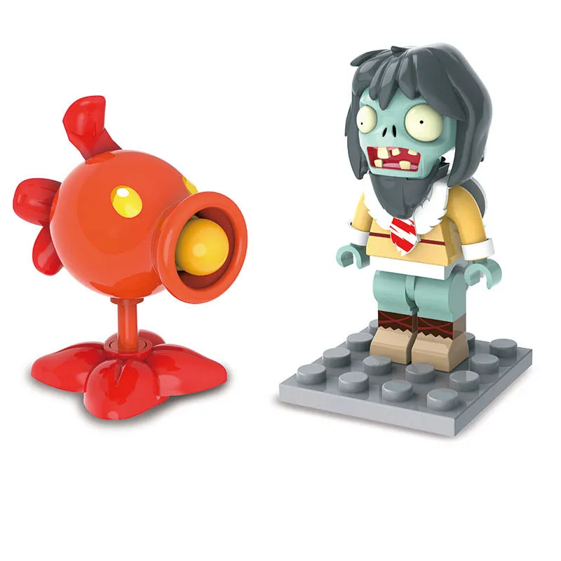 Игра Растения против Зомби яйцо игрушки ABS PVZ Peashooter строительные блоки DIY головоломки игрушки для детей подарок на Год Прямая поставка