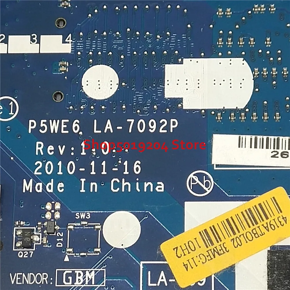 Материнская плата для ноутбука acer Aspire 5253 P5WE6 LA-7092P MBNCV02001