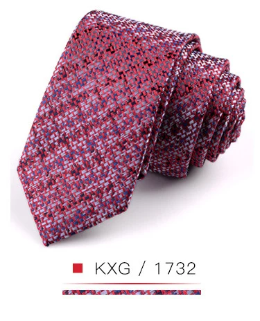 K1732 Новинка, 6 см, Мужской Шелковый узкий галстук для отдыха, цветной Модный Полосатый галстук в клетку, тонкий галстук, деловой костюм, свадебные вечерние галстуки - Цвет: K1732