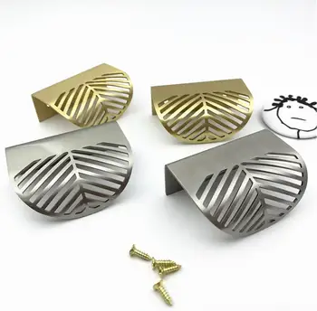 

Ins Nordic Style Simple Life Top Quality Leaf Shaped Solid Brass Cabinet Knob Cupboard Handle Door Pull Handles