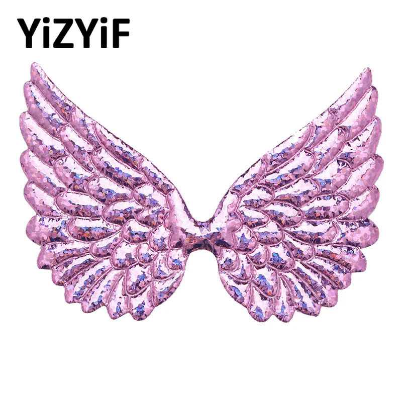 

12Pcs Holographic Embossed Fabric Angle Wings Patches Applique Children Clothes Sewing Crafts DIY Hair Accessories For Girls