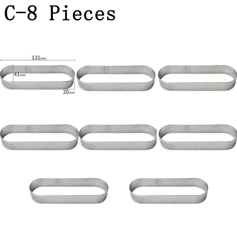 SHENHONG различные нержавеющей стали Tart кольцо французский десерт форма для пиццы сырный мусс форма для торта фруктовый крем форма для выпечки формы для выпекания - Цвет: C-8 Pieces