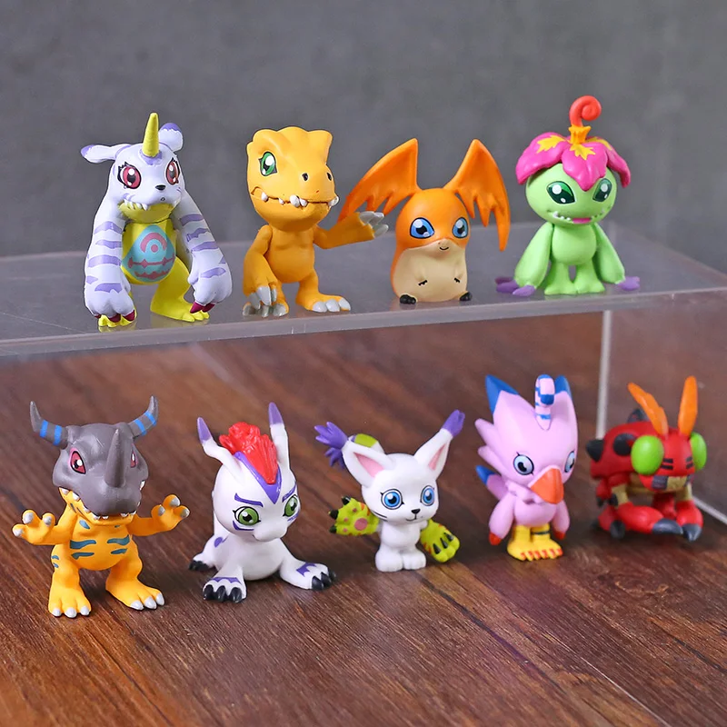 9 шт./лот Digimon Adventure Figures Greymon Agumon Gabumon Patamon Tailmon Gomamon Piyomon Palmon Tentomon модель игрушки