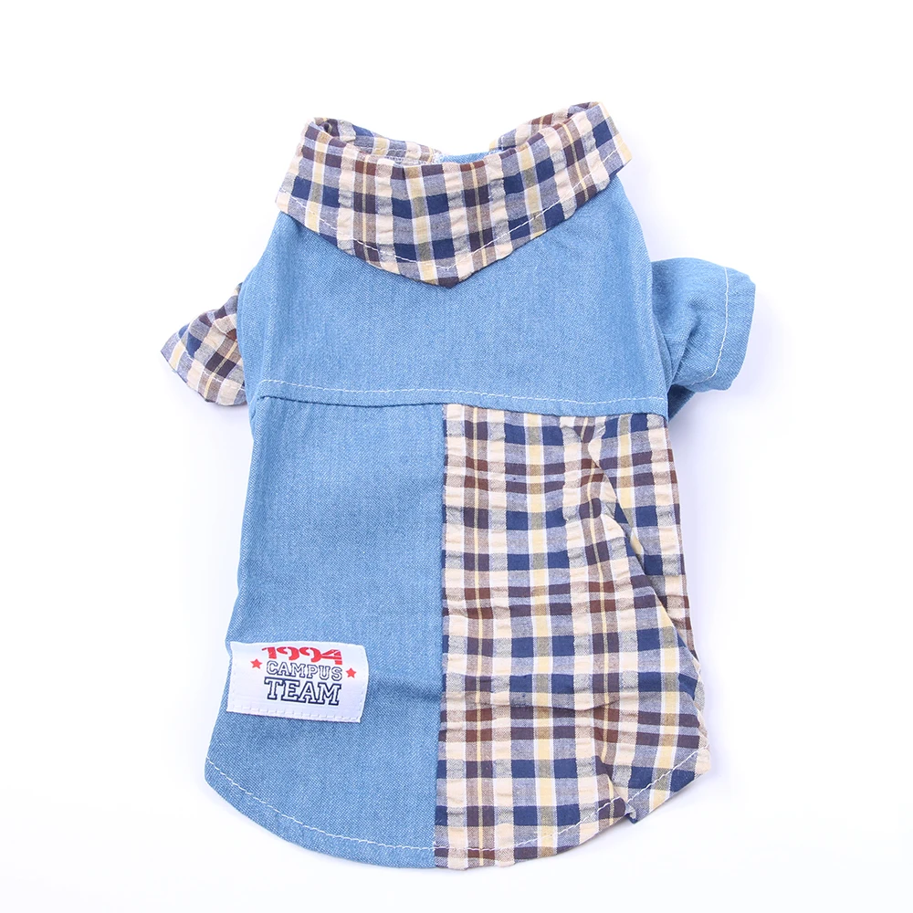 Dog Pet Clothes Shirt Plaid Design Cat Puppy Blouse Spring/Summer