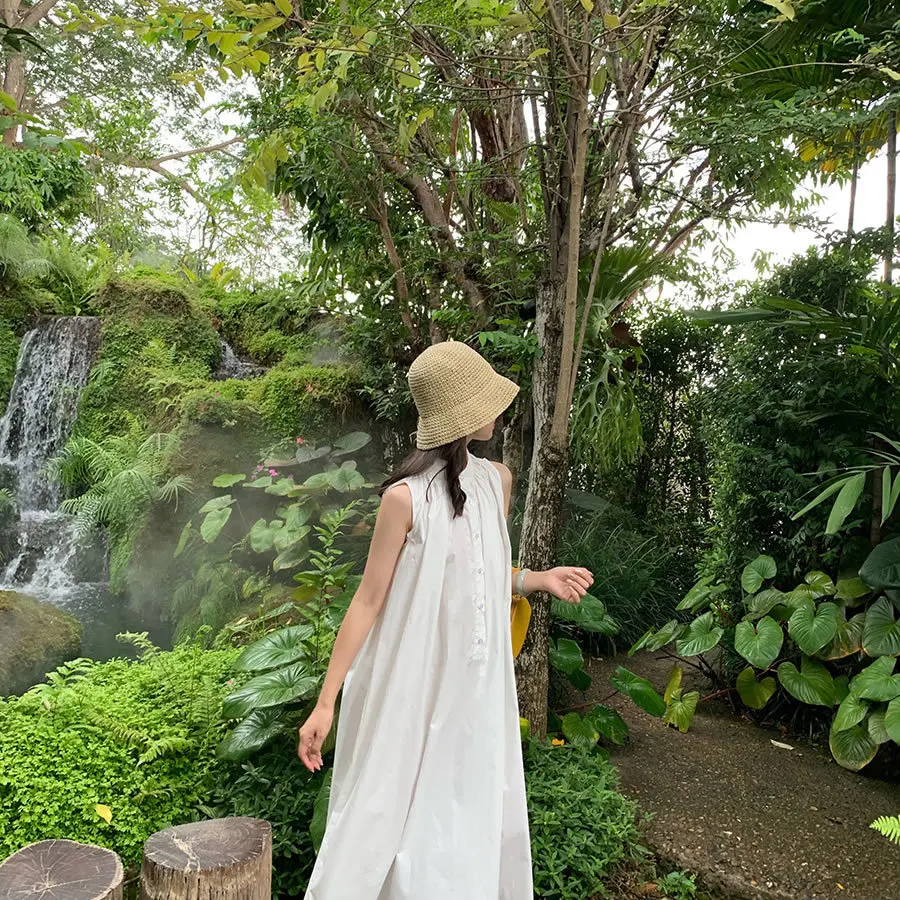 TVVOVVIN Vintage Sweet Elegant Lantern Sleeve Dress Women Loose Plus Size White Strapless Shoulder Maxi Dress Autumn New D212