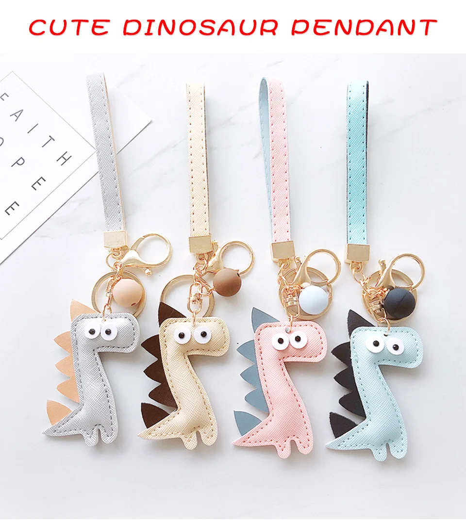 Милый брелок для ключей динозавры мультфильм животное кукла брелок Kawaii креативный брелок для ключей сумка автомобиль ювелирный подвесной Шарм для женщин девочек Подарки