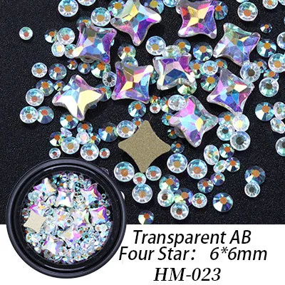 Модные стразы для украшения ногтей в штучной упаковке, стразы для рукоделия, 3D Блестки для дизайна ногтей - Цвет: Transparent AB HM023