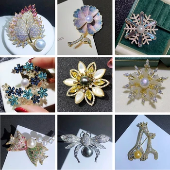 

Large Brooches for Women Luxury Crystal Zircon Brooches Pins Swan Snowflake Bee Flower Pin Wedding Jewelry Broche femme bijoux