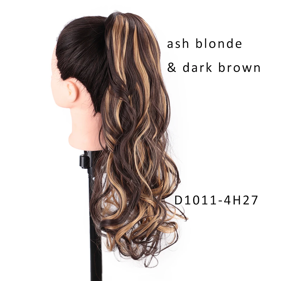 AISI BEAUTY, длинные прямые синтетические накладные волосы «конский хвост», высокотемпературное волокно, черные, светлые, коричневые волосы для наращивания для женщин - Цвет: 4H27