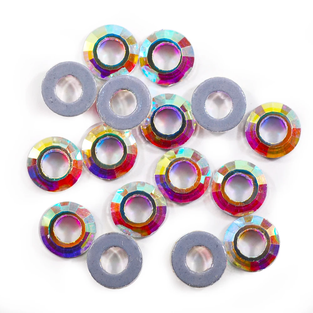 8mm - 50pcs Стразы горячей фиксации AB Цвет форма звезда цветок сердце стеклянные стразы для украшения одежды 50 шт - Цвет: 8mm - 50pcs