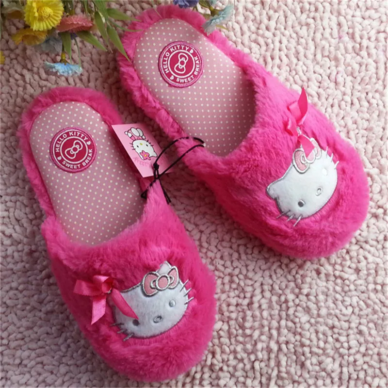 Pink Модные милые женские домашние тапочки с леопардовым принтом; Вьетнамки с изображением животных; обувь с котом; шлепанцы с рисунком «hello kitty»; сандалии с котом для взрослых; домашние тапочки - Цвет: Pink