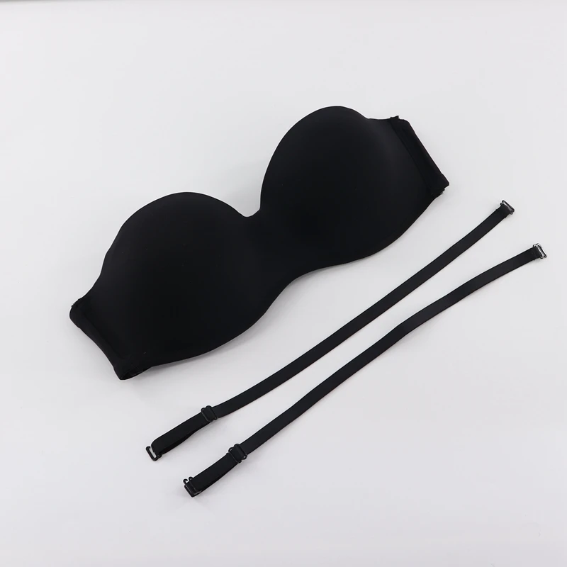Black Beauwear, женские бюстгальтеры без бретелек, пуш-ап, бюстгальтер, сексуальный невидимый бюстгальтер для свадебных платьев, женское нижнее белье, бюстгальтер черного цвета A BC - Цвет: Black