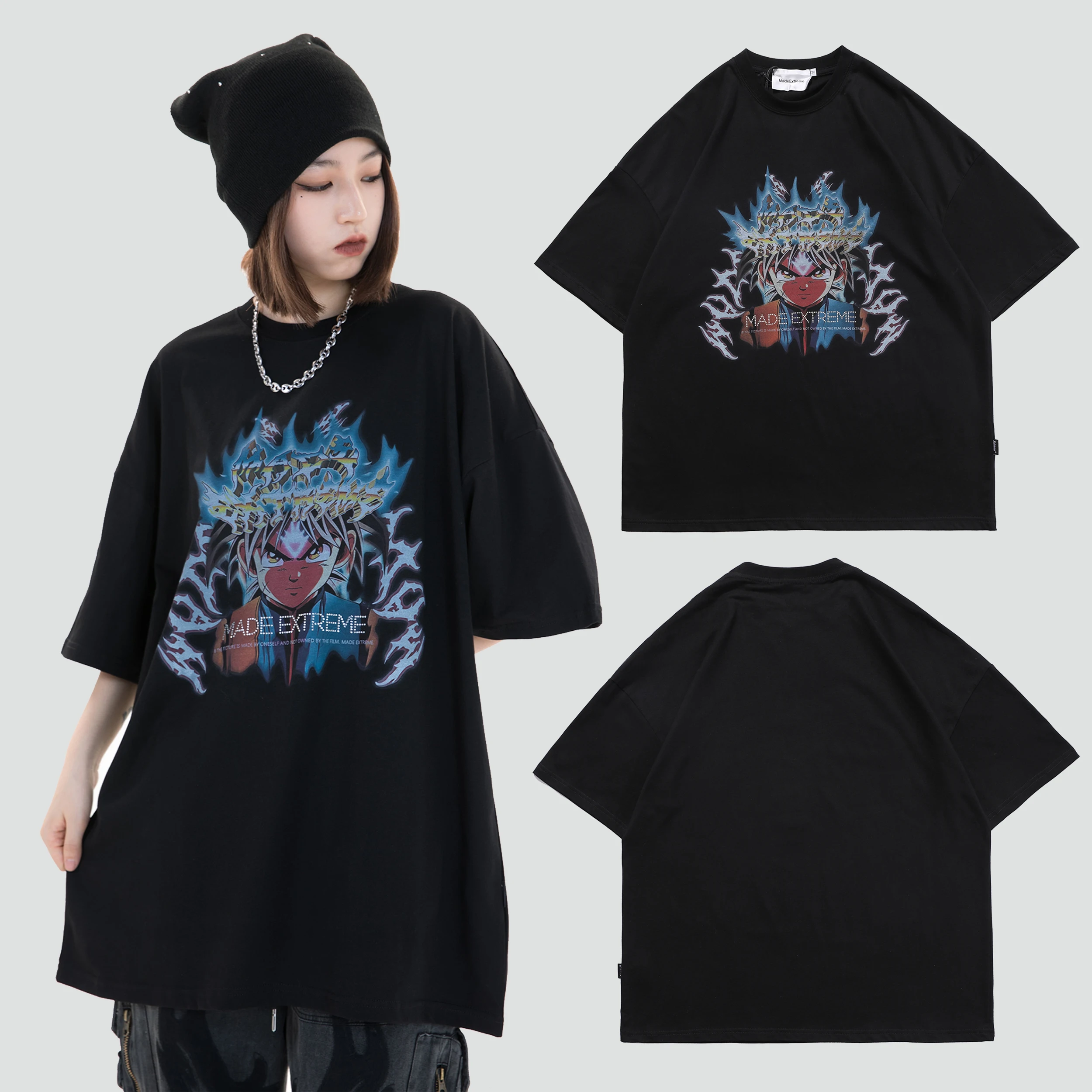 Футболка женская с забавным мультяшным принтом топ графическим аниме в стиле