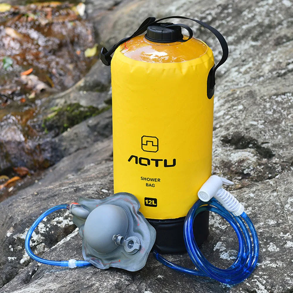 Portable 12L Solar Shower Bag Heat Water Pump Camping Hiking Travel Outdoor Bath 