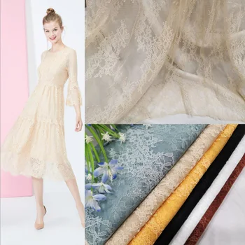 

2020 Good Quality Soft Nylon Eyelash Lace Fabric For Dresses Making Translucent Lace Fabric For Wedding Lingerie Accessories