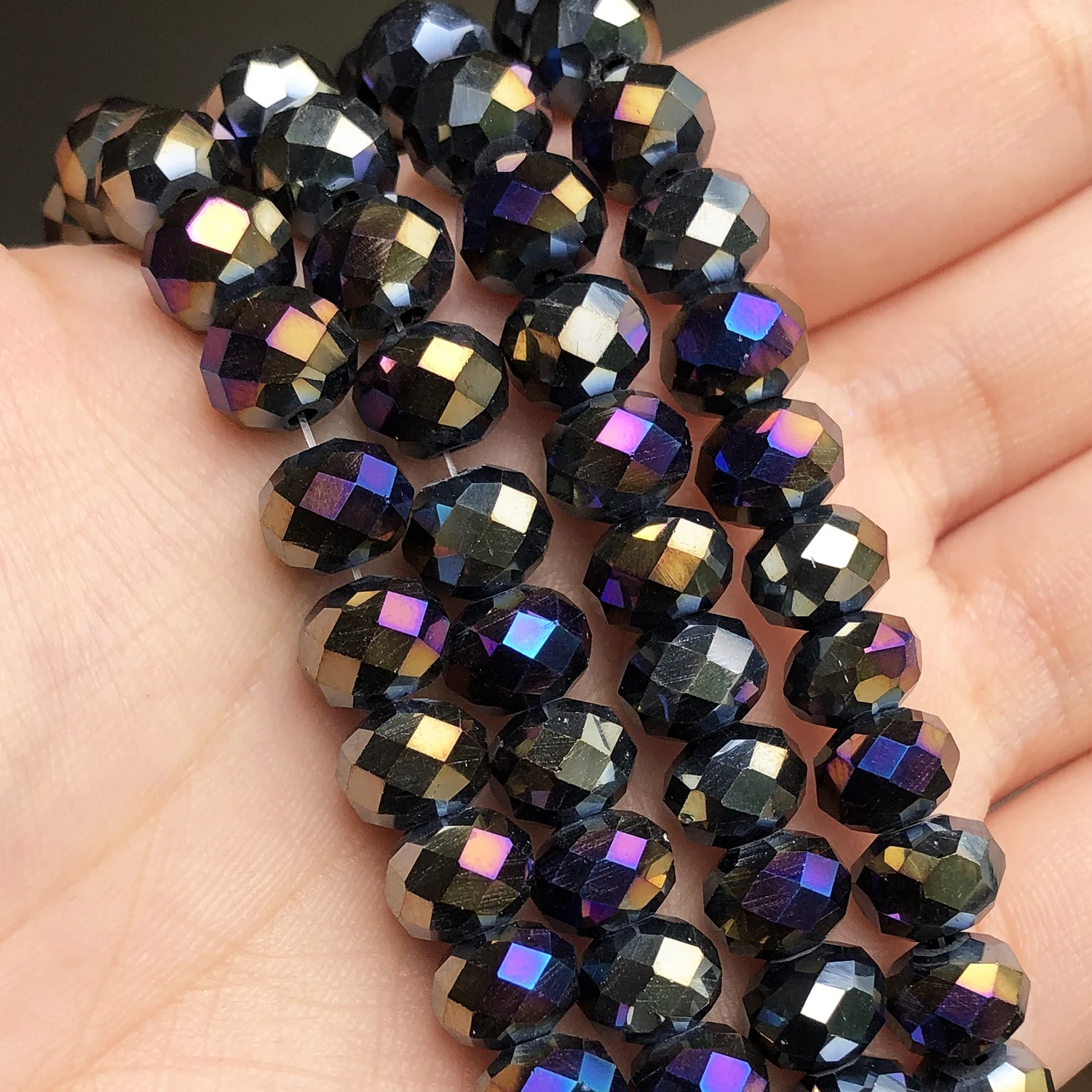 3 4 6 8mm Mehrfarbige AB Farbe Tschechische Kristall Perlen für Schmuck Machen Diy Handarbeiten Spacer Facettierte Glas Perlen Großhandel 15''