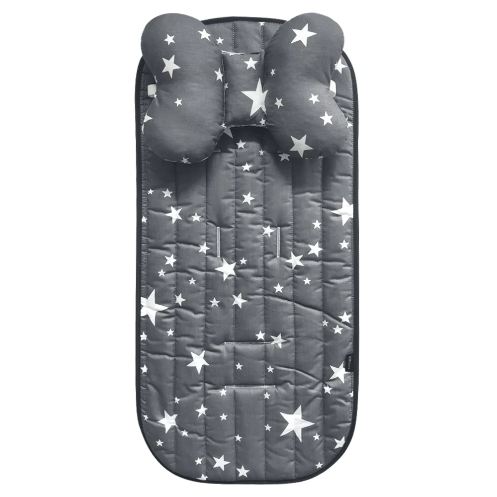 Gray 78x36cm Baby Thicken Pad Trolley Chair Cushion Print Stroller Pad Seat Soft Kid Carriage Cart Warm Cushion Pad Mattresses Pillow - Цвет: Gray 78x36cm