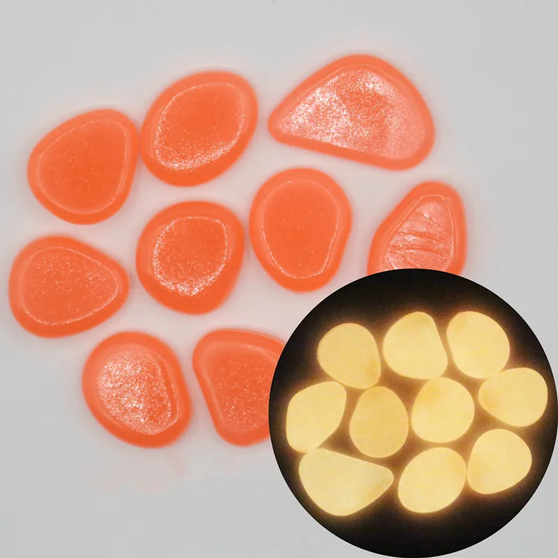 Home Decor Luminous Stones for Walkway Ganden Swimming Pool Fish Tank Noctilucent stone - Color: 100pcs Orange