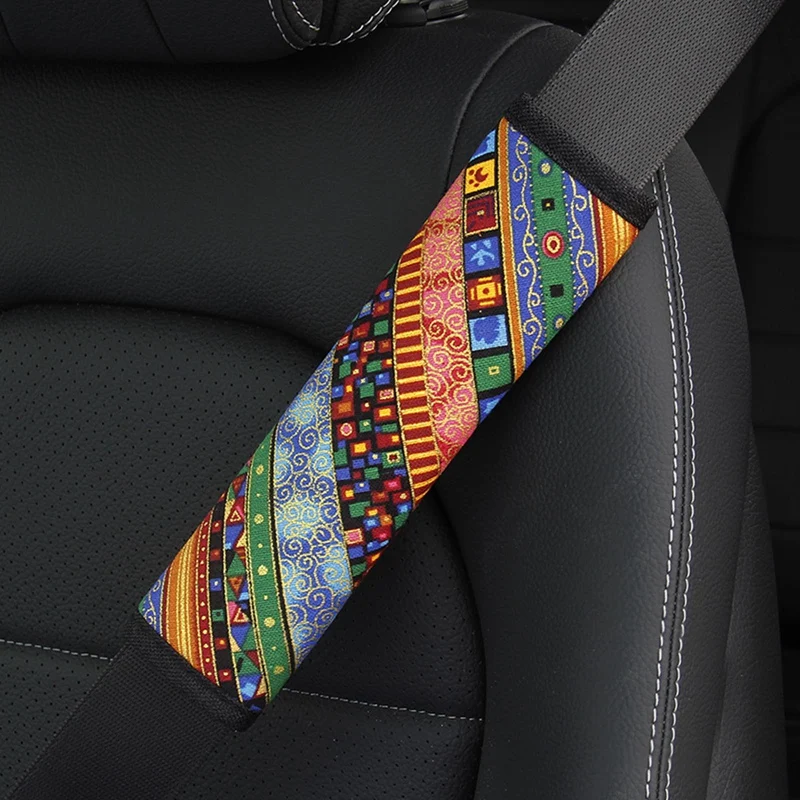 

Bohemian Style Car Seat Belt Shoulder Guard Pads Covers Protective Sleeve Insurance Belt Shoulder Protection Auto Accessories